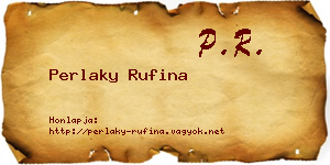 Perlaky Rufina névjegykártya